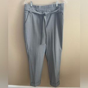 WHBM Petite Plaid high-waisted ankle pants with belt